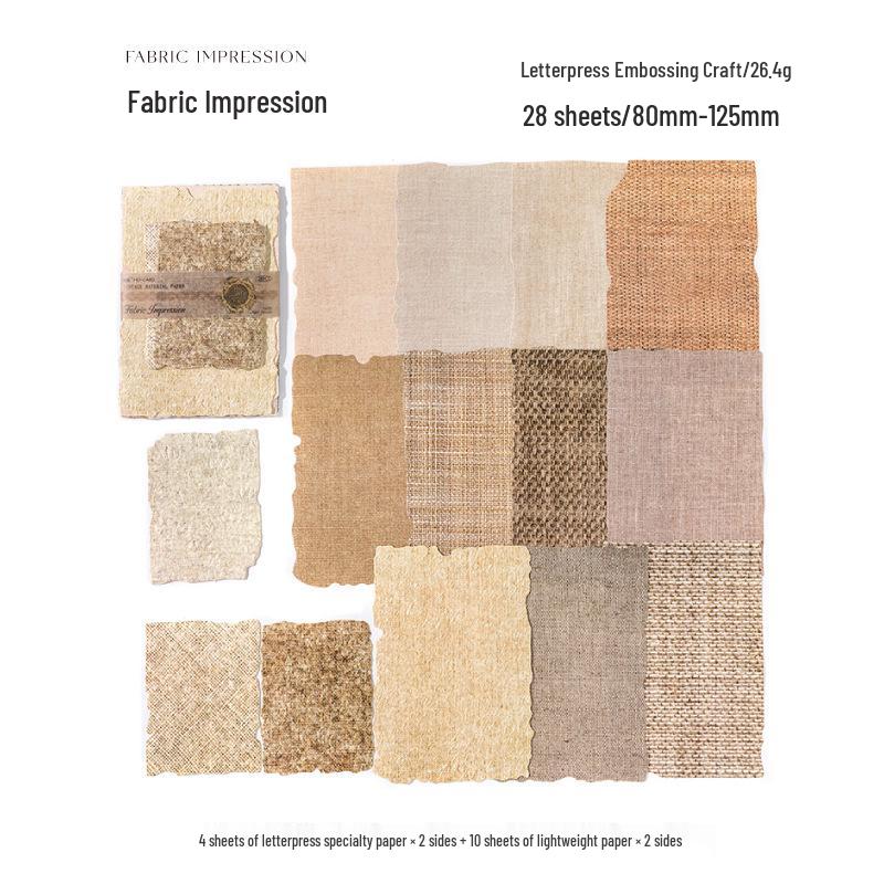 Momo Materialpapier 'Licht & Schatten' Retro Journal DIY: 28 Blatt, 6 Designs