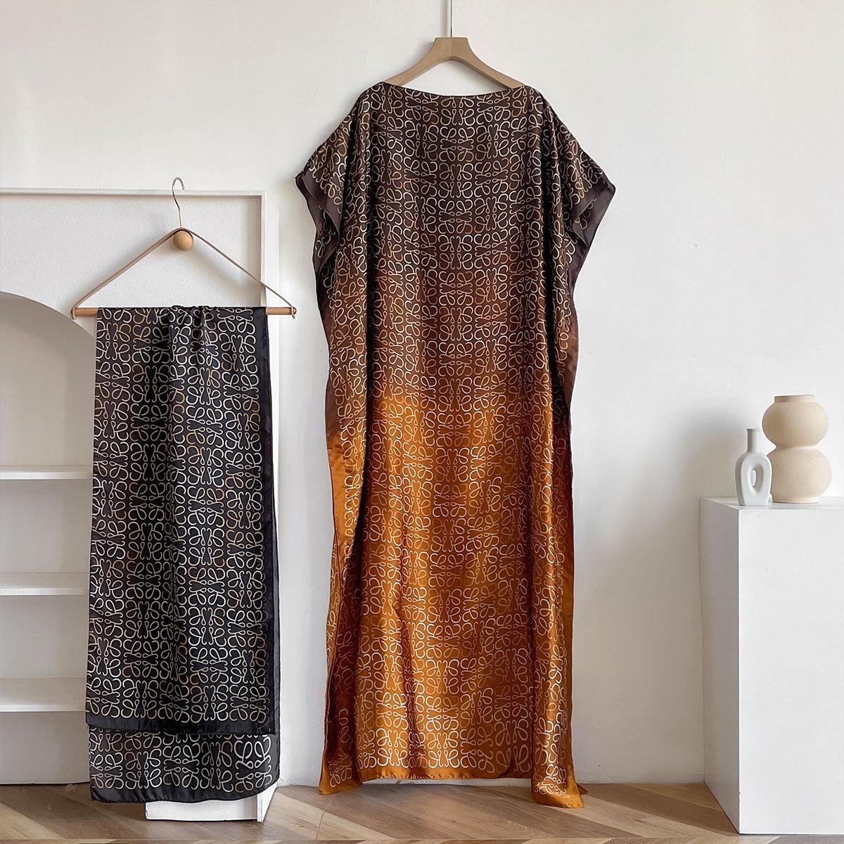 Летний Новый Китайский Праздничный Стиль Носить Lijing Ковка Шелковый Шарф Шарф Шаль Платье Двойной Способ Носки темно-желтого