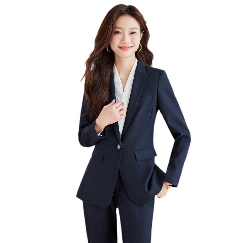 2024 Women's Gray Professional Suit Set - Spring/Autumn High-End Jacket for Workplace, Commute, or Interview