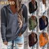 Women's Fashion Casual Solid Color Print Long Sleeve Hooded Hoodies & Sweatshirts International Design