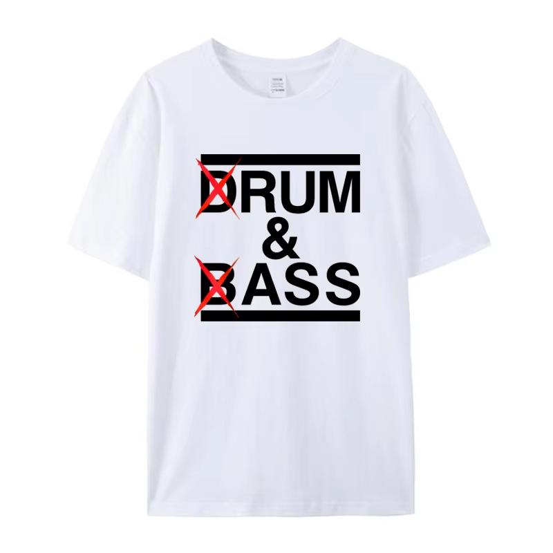 Funny Drum & Bass / Rum & B-Ass Lovers Drummer Leisure Men's T-Shirt Clothing Women Cotton Short Sleeve Tees Casual Vintage Tops