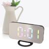 LED Mirror Digital Alarm Clock Large   Brightness Colorful RGB Display Beside Digital Clock with Dual USB Ports