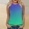T-shirt da donna girocollo senza maniche, top leggero senza maniche con stampa TRAF