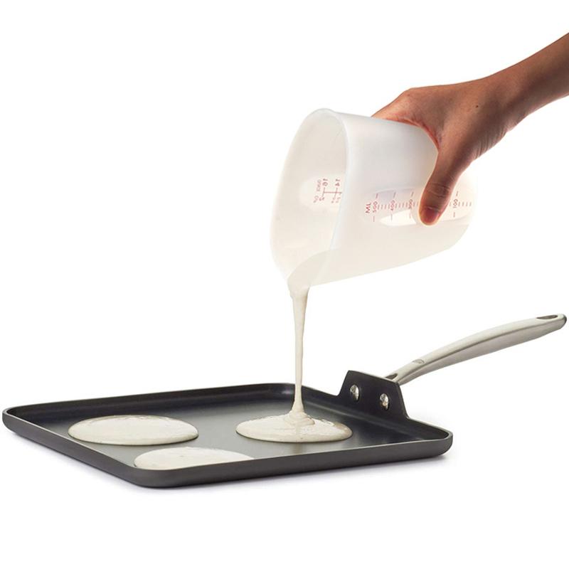 500ml Measuring Cup Flexible Silicone Baking Cup Milk Chocolate Butter Melting Cup Squeeze Pour Measure Cup For Baking Cooking