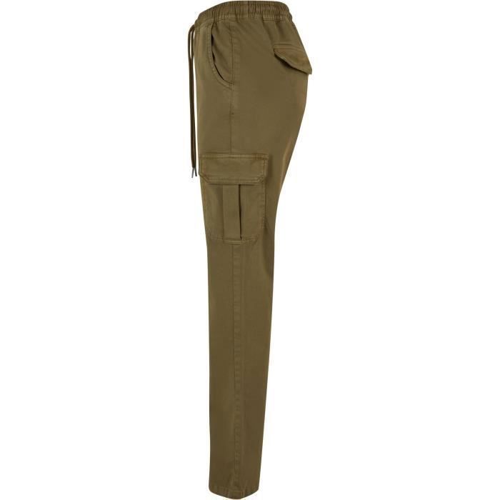 Pantalon cargo femme - Urban Classics - Twill - Taille haute - Vert olive - Confortable et tendance