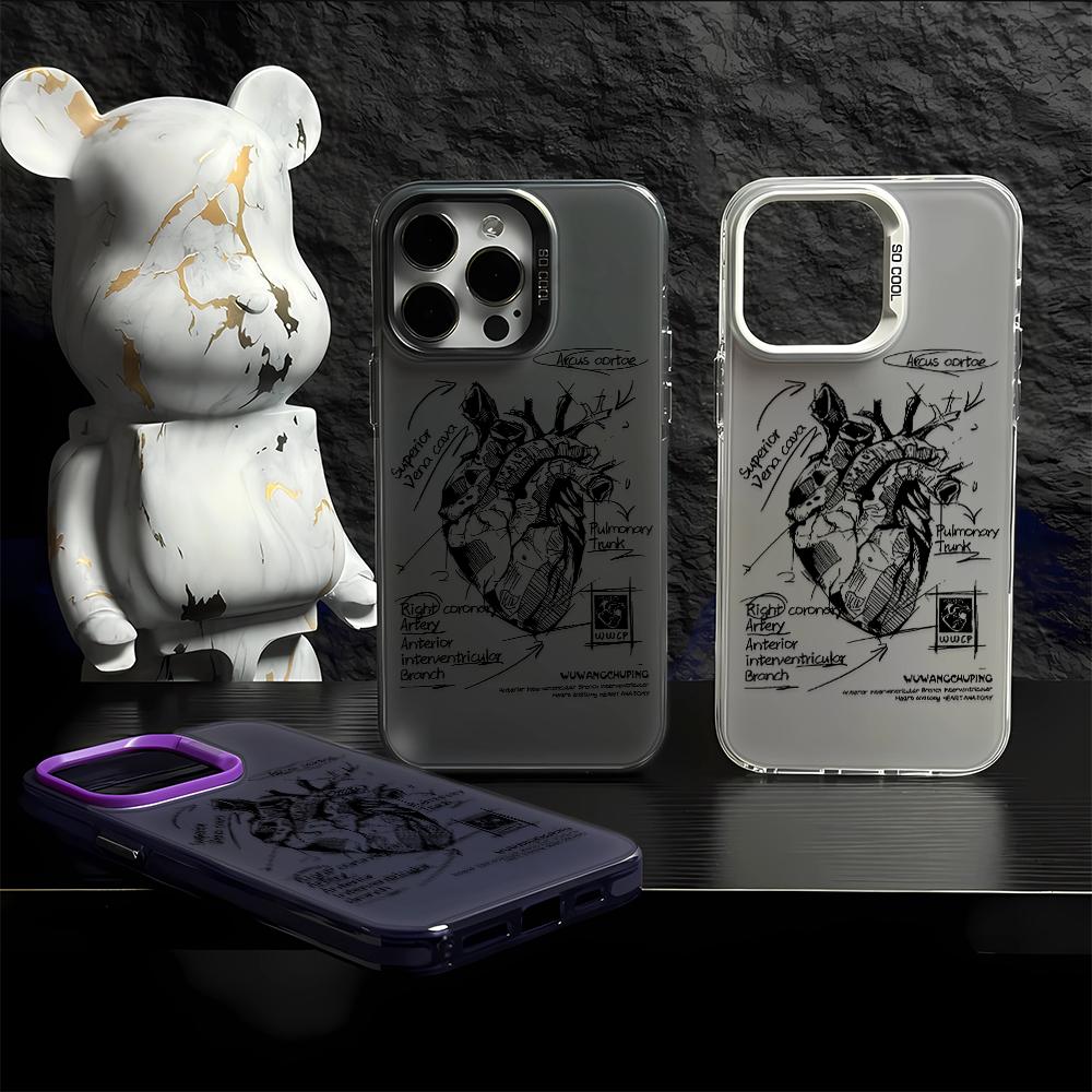 Creative Cardiovascular Model Heart Medical Phone Case For IPhone 16 15 ProMax 11 12 13 14 15 Pro For Iphone 16 Anti-drop Cover