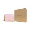 Coach Mini Gold Chain Accessory Coated Canvas Wallet Pink Women Wallet CEF59-IMPO