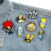 Simpson Metal Badge, European and American Personalized Creative Alloy Paint Bag Clothes Brooch