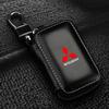 Leder Emblem Auto Schlüsseletui Schlüsselanhänger Reißverschluss Schlüsseletui Tasche für Mitsubishi Outlander Lancer 9 ASX RALLIART Eclipse Mittelnabenkappe hbsh24
