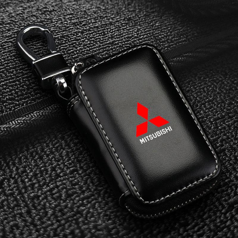 

1 шт. Кожаный держатель для ключей автомобиля Брелок для ключей автомобиля Органайзер-сумка Чехол для ключей автомобиля Для Mitsubishi Lancer 9 Ex Evo ASX L200 Colt Pajero Sport