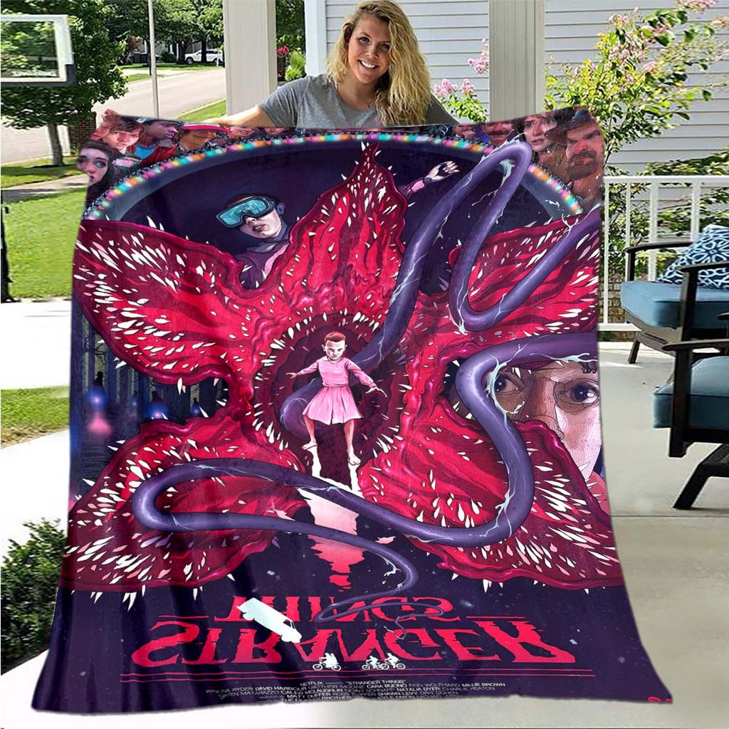 Buy Stranger Things Movie 3D Printed Art Fleece Blanket for Beds Hiking ...