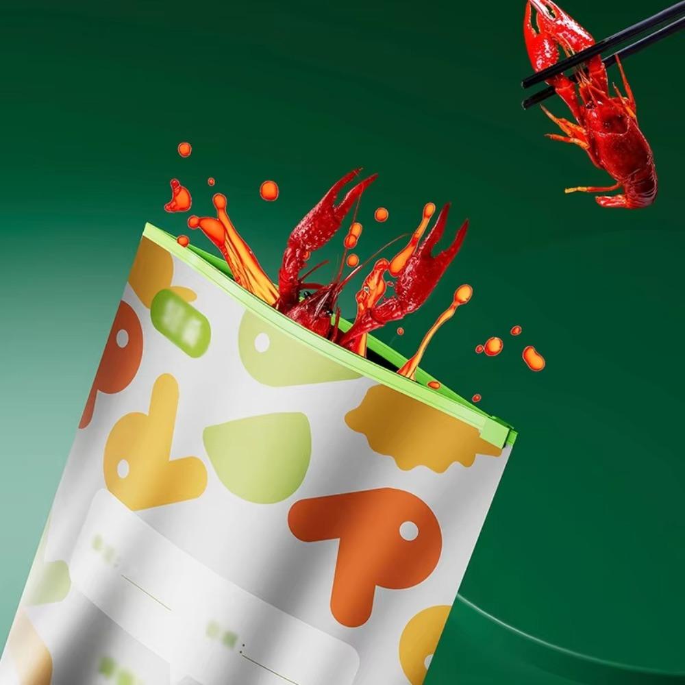 10Pcs Reusable Food Bag Aluminum Foil Kitchen Fresh Bag New Freezer Stand Up Bag  Kitchen Supplies