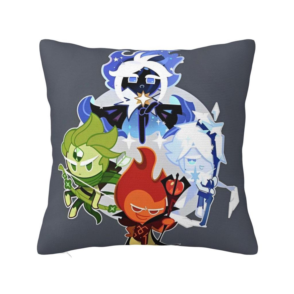 Black Pearl Cookie Pillow Case Cookie Run Kingdom Cushion Covers Customized Polyester Decor Pillowcover for Home 4545cm