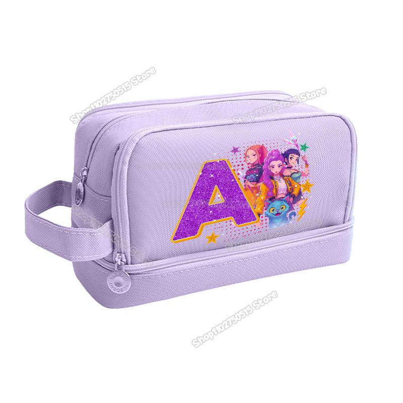 Kpop Dämonenjäger Buchstabe A-Z Federmäppchen Rumi Mira Zoey Mädchen Schüler Federmäppchen Große Kapazität Schreibwarenbeutel Schulbedarf