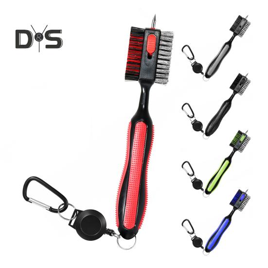 Golfschlägerbürste, Golfschläger-Reinigungswerkzeug mit magnetischem, einziehbarem Karabiner, leichtes Golfzubehör für Herren, Outdoor-Sport