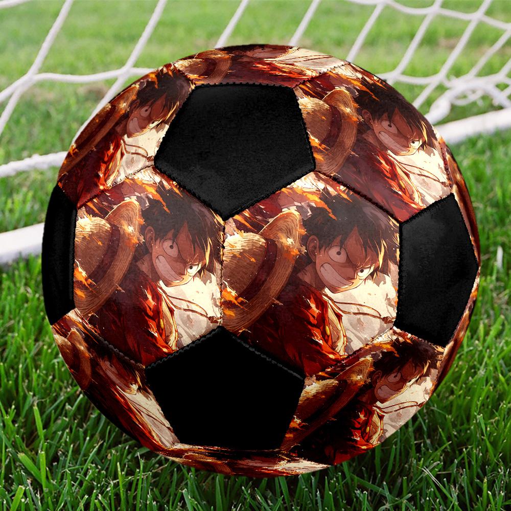 One Piece Anime Epic Illustration Soccer Ball Colorful All Ages Machine Stitched PVC Competition Ready Durable High-Bounce.SIZE5