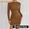 Women's Fashion Summer Spring Solid Color Print Long Sleeve Casual Dresses