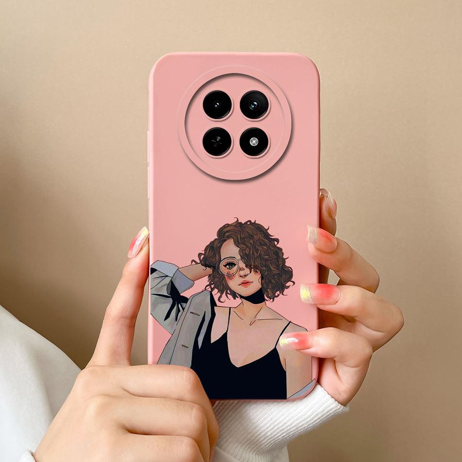 For OPPO Realme 12X 5G Phone Cases Cartoon Liquid Silicone Full Coverage Anti Drop Shell For Realme12 X Back Covers Bumper Funda
