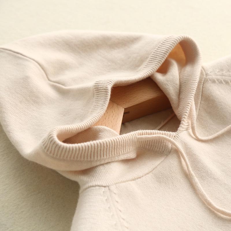 Women's Hooded Sweatshirt Slim Fashion Long Sleeve Top Solid Color Pullover
