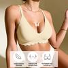 European Size Wireless Seamless Soft Support Bra Leopard Print Wavy Edge Gathered Side Bust Coverage Anti-Curl Intimates