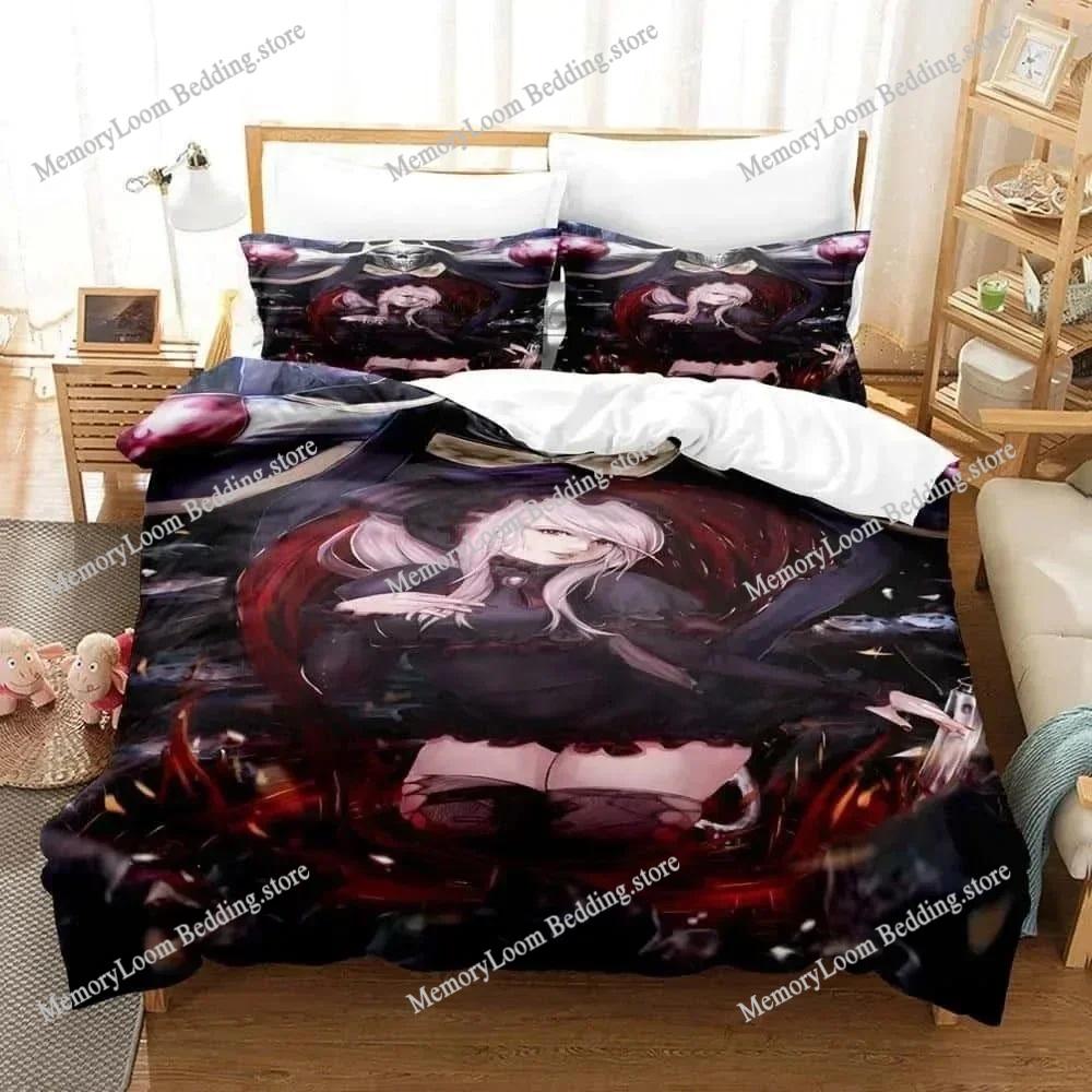 3D Print Skeleton Anime OVERLORD Bedding Set Single Twin Full Queen King Size Bed Set Adult Kid Bedroom Duvet Cover Set