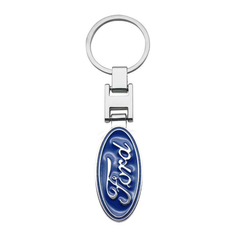 AAAMP1 3D Metal/Leather Car Keychain Badge Emblem Key Chain Rings For Ford Transit Fiesta Focus Mondeo Kuga Ranger Mustang Accessories