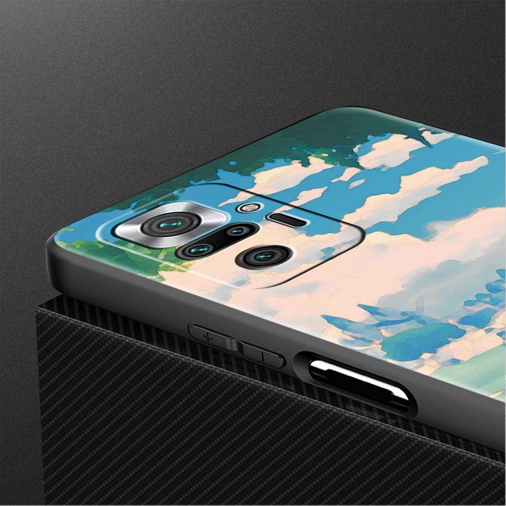 Luxury Black Phone Case For Xiaomi Redmi Note 11 10 9 8 7 Pro 9S 9A 9C 10s 8T K40 10C 10S Funda Cover Genshin Impact Beelzebul