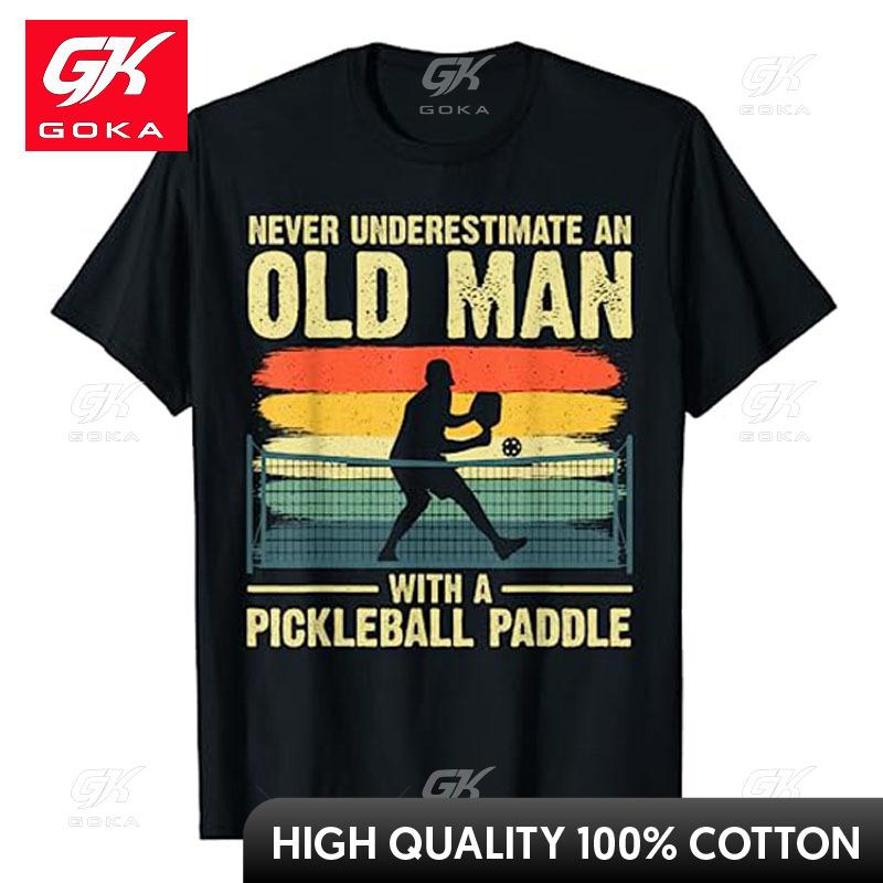 Never Underestimate An Old Unisex with A Pickleball Paddle TShirt Cool Pickleball Design for Unisex Grandpa Pickleball Player Tee Top S