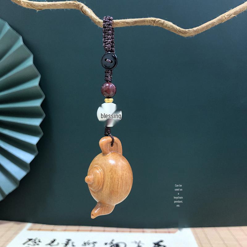 Sandalwood Teapot Keychain: Red, Green, Barbie – Perfect Night Market Gift