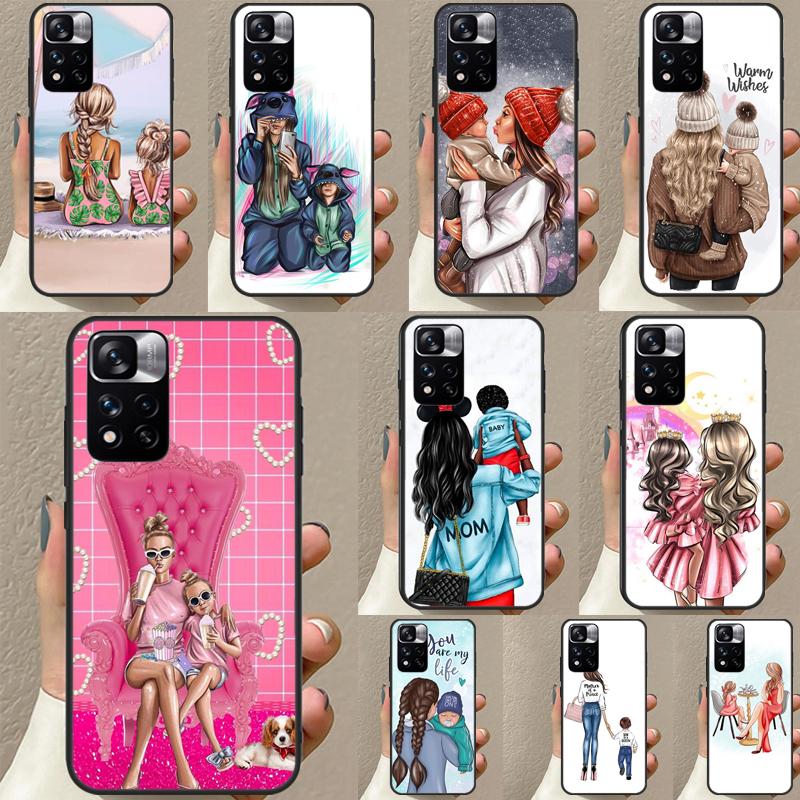 Super Mom Baby Girl Son Daughter Case For Redmi Note 12 Pro Cover For Redmi Note 10 8 9 11 Pro 8T 9S 10S 11S 12S 9C 10C 12C