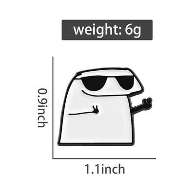 Flork Meme Yeah! Enamel Pins Cool Glasses Gesture Brooches Lapel Badges Cartoon Animal Jewelry Gift for Kids Friends