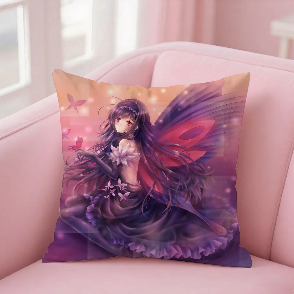 Anime Accel World Pillow Case Square Double-Sided Printing Short Plush Sofa Cushion Cover Bedroom Bedside Pillow 12x12Inch