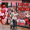 WOHOHOHO 181Pcs Valentines Day Window Clings Decorations, 10 Sheets Valentine's Day Window Stickers, LOVE & XOXO Banner, 12Pcs Heart-Shaped Balloons.