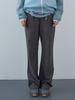 ENZO BLUES Matte Check Elastic Bootcut Pants (Grey)