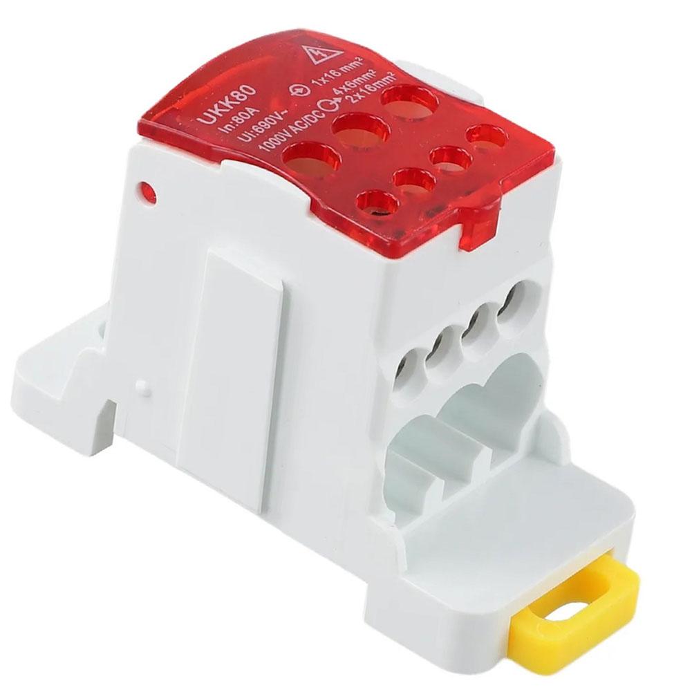 UKK80 Split Din Rail Terminal Block Junction Box Power Wire Electrical Connector For Control Cabinets Meter Boxes