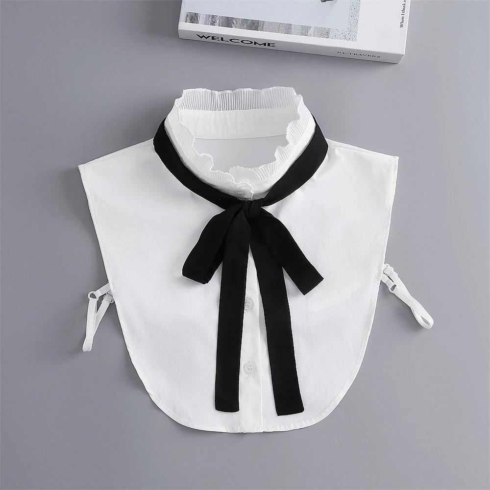 Linbaiway New Lapel Fake Collar Vintage Detachable Shirt Collar for Women Blouse Sweater False Collar Lapel Top Neckwear Ties