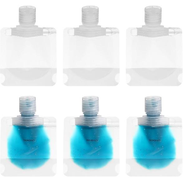 Travel Size Refillable Empty Squeeze Pouch, 30ml Stand Up Pouch Toiletry Lotion Gel Squeezable Bags Plastic Toiletry Containers for Travel Toiletries