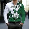 Chemise pour homme à col Base violette Imprimé floral mélangé coloré Manches longues Boutonnée Haut