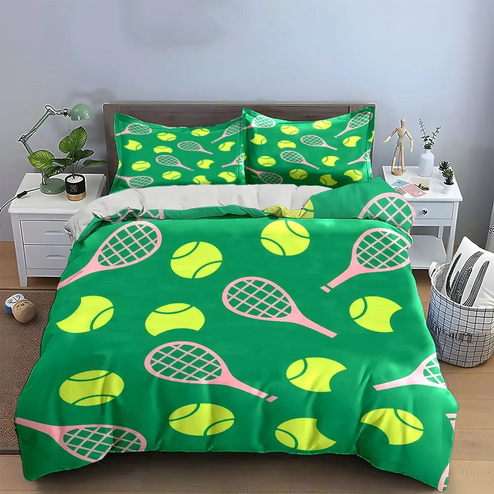 "Tennis Themed Decorative Set" Soft Comfortable Duvet Cover Bedding Set Included 1*Duvet Cover & 2*Pillowcases gift