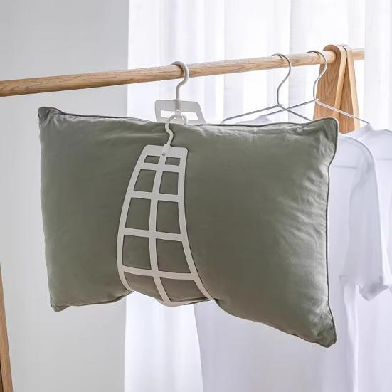 2Pcs Hanging Pillow Drying Racks Strong Load-bearing Adjustable Windproof Bedding Throw Pillows Hanger Plush Doll Dryer Rack