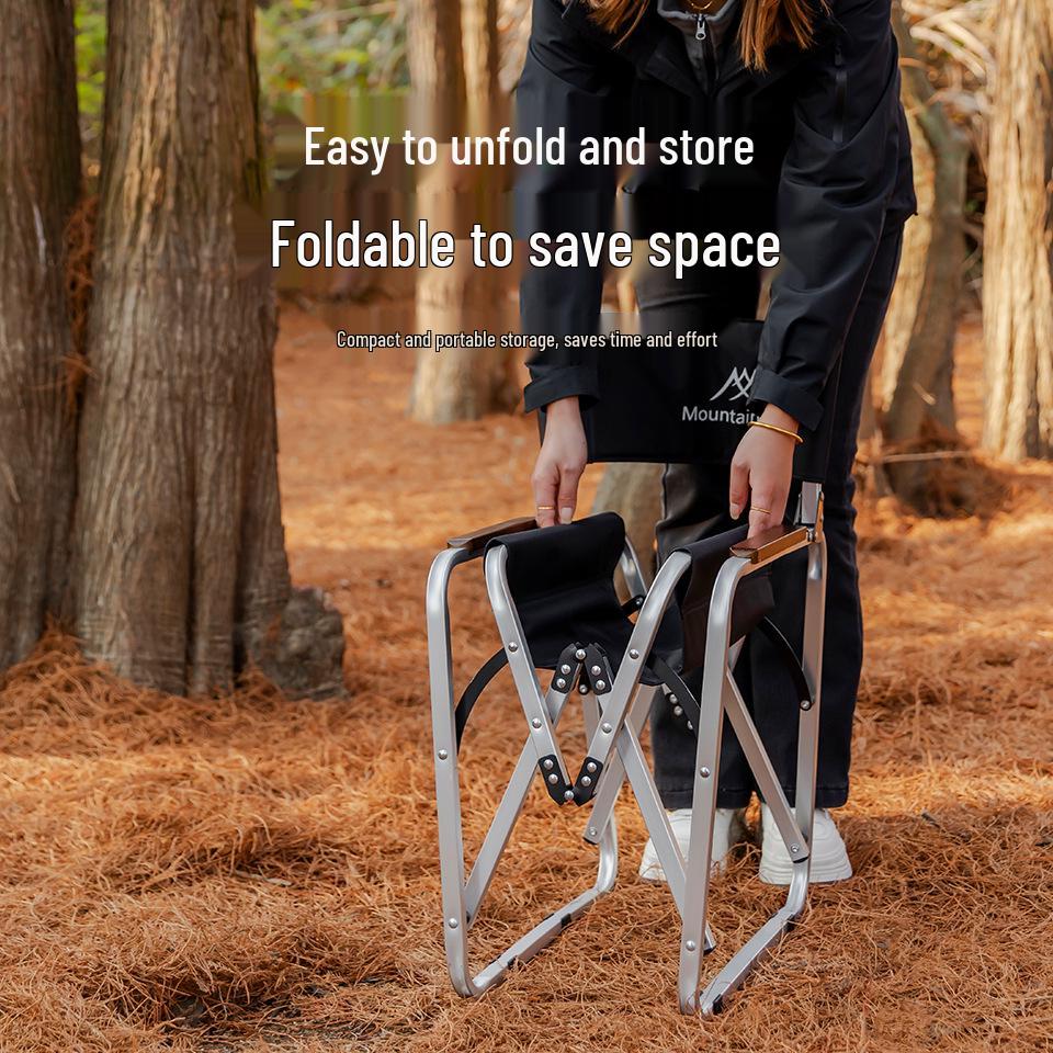 Mountain Guest Director Chair: Portable Audiovisual Car Show Folding Chair with Backrest for Outdoor Camping, RV, Leisure, and Fishing