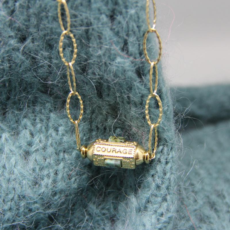 

Personalized Necklace Fashion Tarot Brand Zircon Pendant O Ring Necklace Electroplating Gold Color Retention