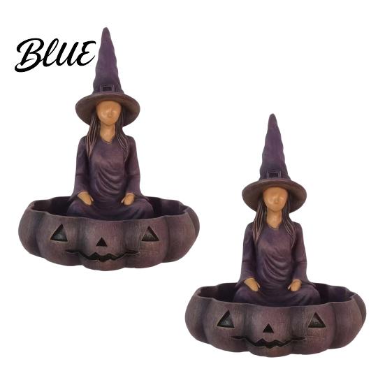 Occult Tabletop Tray Meditating Witch Jewelry Tray Vintage Gothic Resin Decorative Storage Goth Room Decor Dish Mysterious Zen Desktop Organizer for