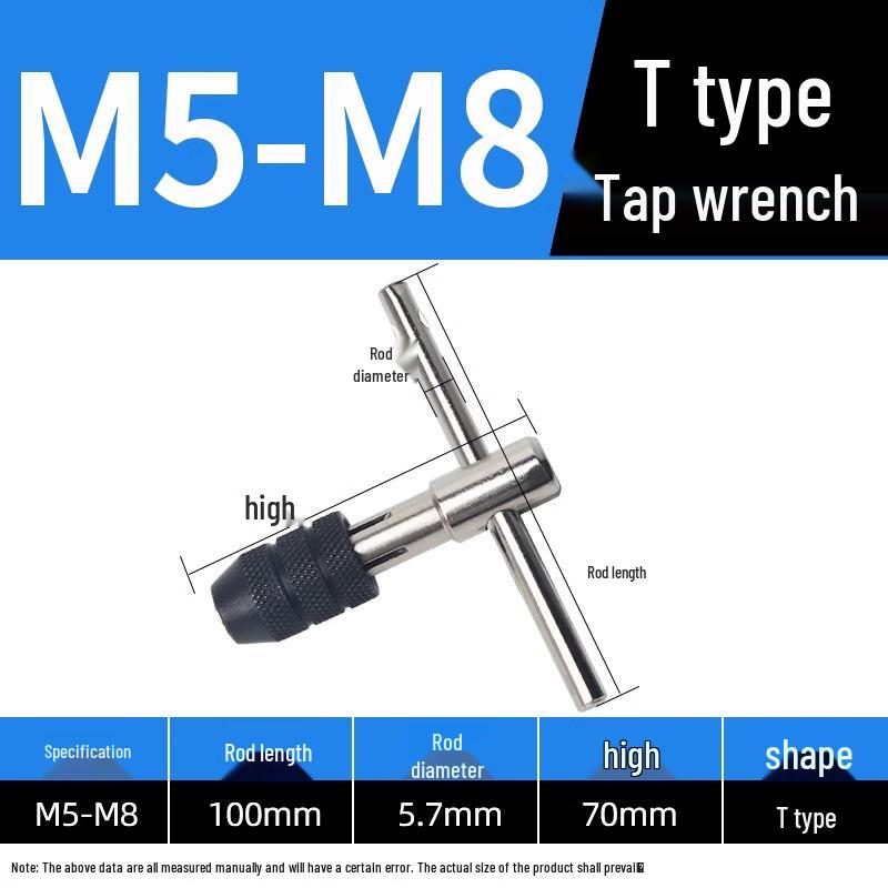 Manual Ratchet Hand Tap Wrench Set for Threading and Reaming