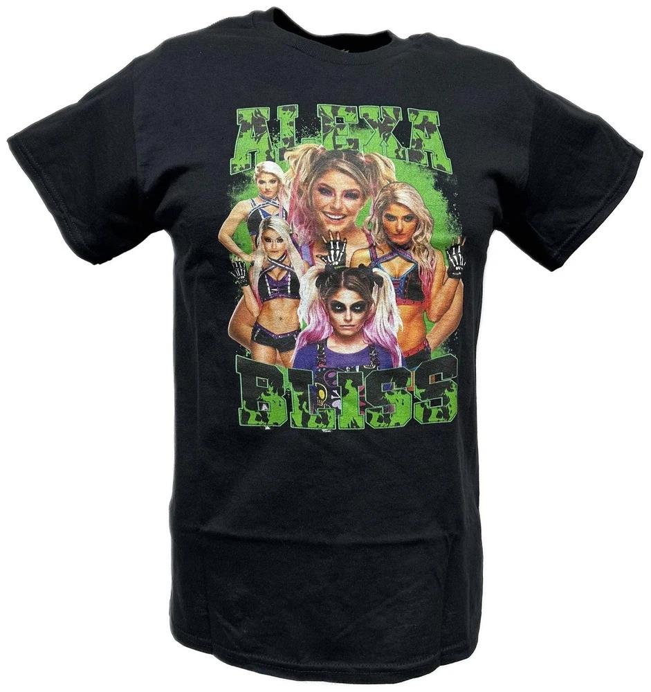 Alexa Bliss 5 Faces Green Unisexs Superstar Black Tshirt S