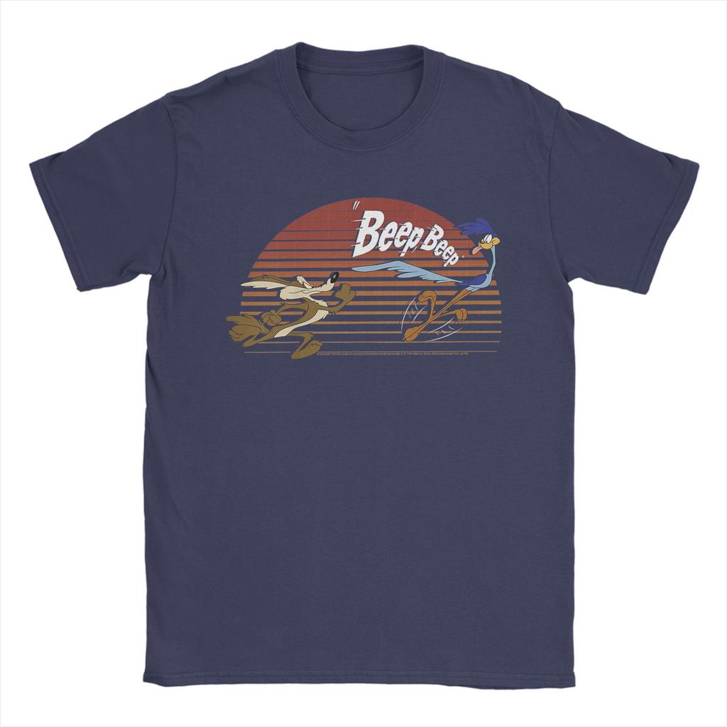 Wile E. Coyote And The Road Runner T-Shirt Beach Beep  Trendy Cool T Shirts Men Cotton Crew Neck 5XL 6XL Tees Streetwear Tops