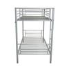 Iron Bed Bunk Bed With Ladder For Kids Twin Size Gray Children's Furniture