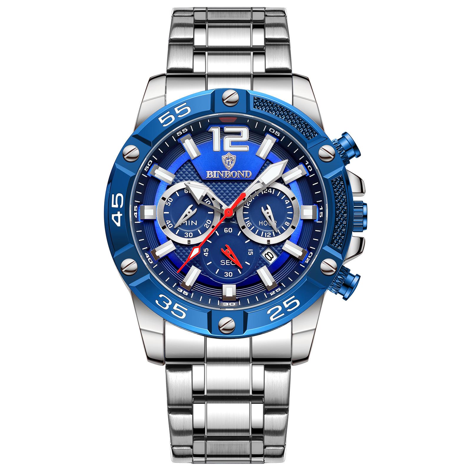 Men s Multifunctional Waterproof Quartz Watch - Automatic, Fashionable, Business & Student Calendar