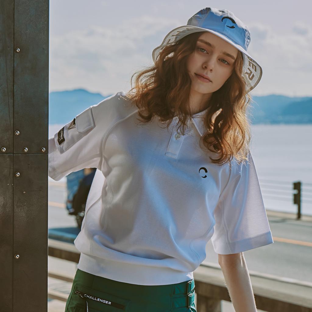 CHALLENGER Pq Fabric Sleeve Pocket Women'S Blouson Short Sleeve T-Shirt White