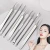 8Pcs/Set Ultra-fine Cell Pimples Blackhead Clip Tweezers Beauty Face Health Salon Special Blackhead Remover Acne Needle Tool New